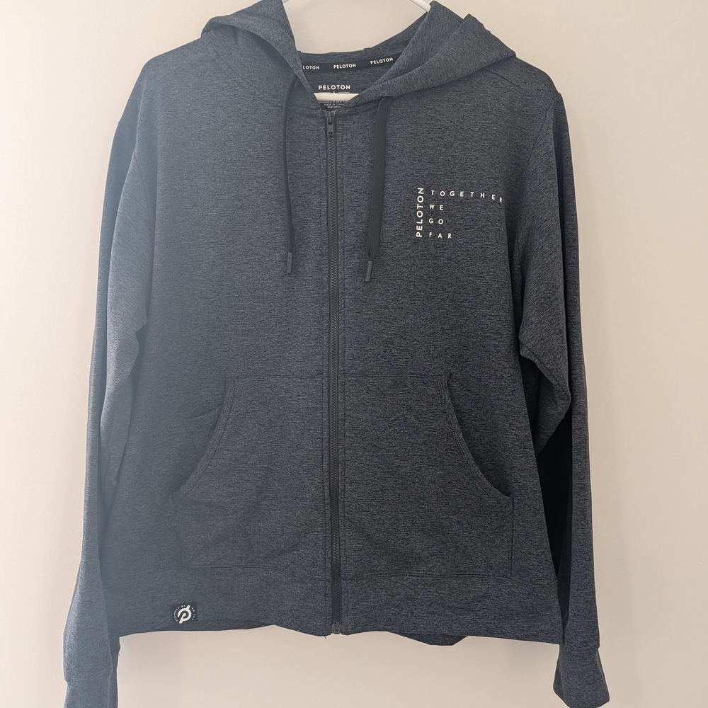 Peloton Charcoal Gray Full Zip Hoodie Women’s Large